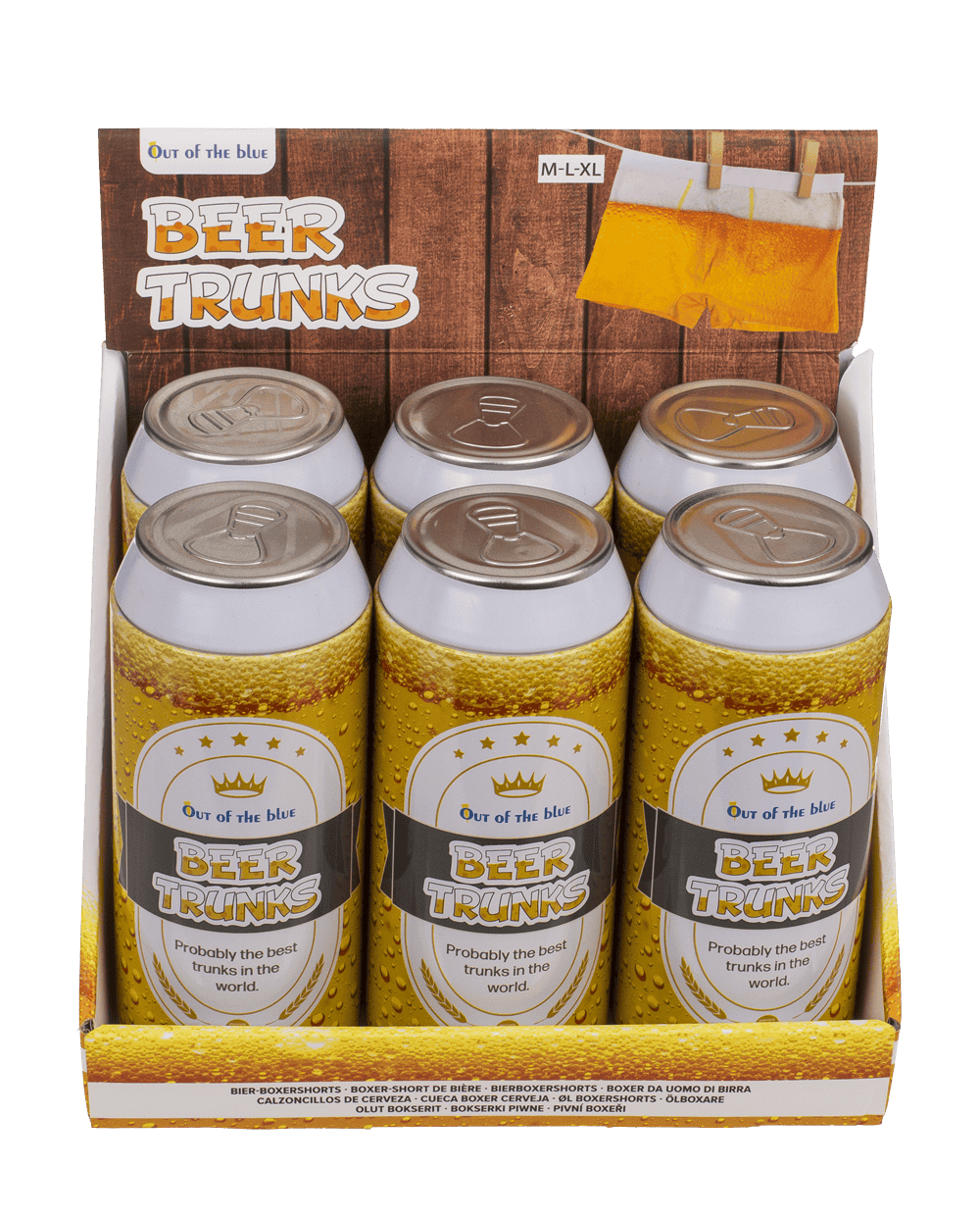 Beer Trunks in Tin, 3 sizes ass., (2xM, 3xL, 1xXL)