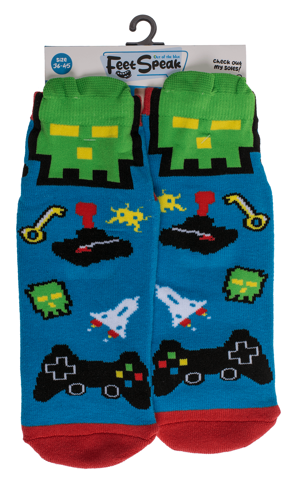 Socks, with ABS sole, Game Over, one size,