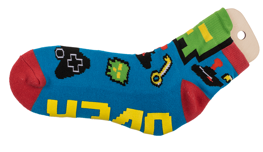 Socks, with ABS sole, Game Over, one size,