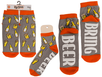 Socks, with ABS sole, Bring Beer, one size,