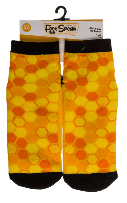 Socks, with ABS sole, Bee Happy, one size,