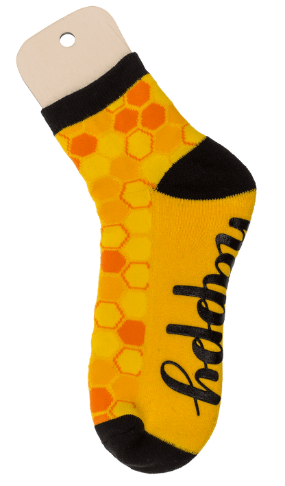 Socks, with ABS sole, Bee Happy, one size,