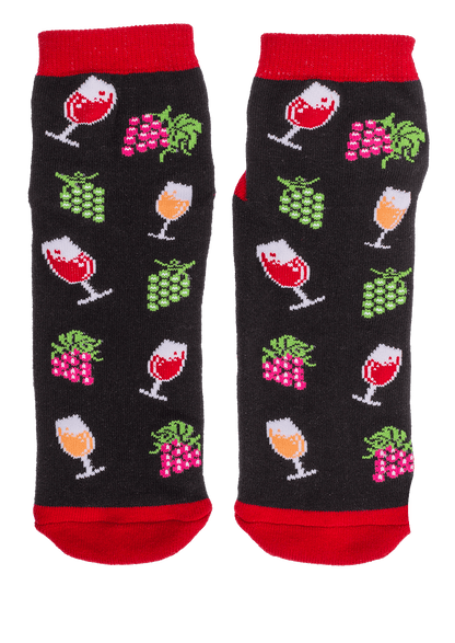 Socks, with ABS sole, Wine Time, one size,