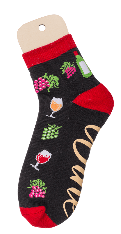 Socks, with ABS sole, Wine Time, one size,