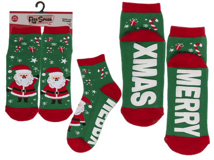 Socks, with ABS sole, Merry XMas, one size,