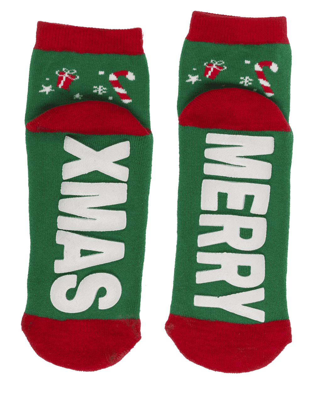 Socks, with ABS sole, Merry XMas, one size,
