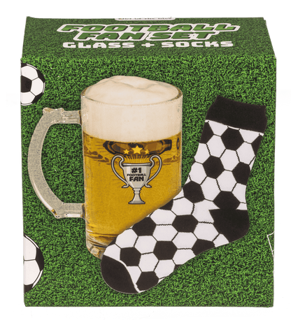 Gift-Set, Football, beer glass + socks,