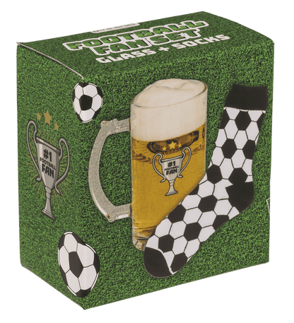 Gift-Set, Football, beer glass + socks,