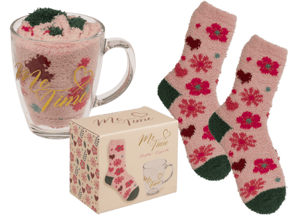 Gift set, Me Time, tea glass + fluffy socks,