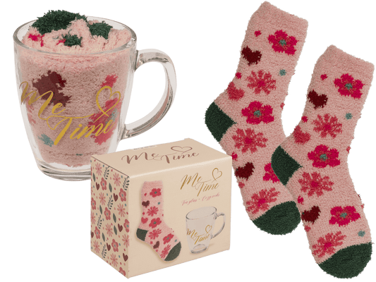 Gift set, Me Time, tea glass + fluffy socks,