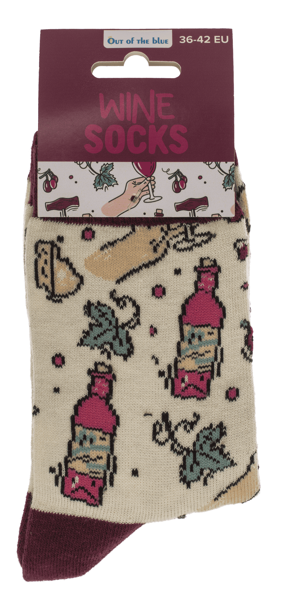 Socks, Wine, size 36-42,