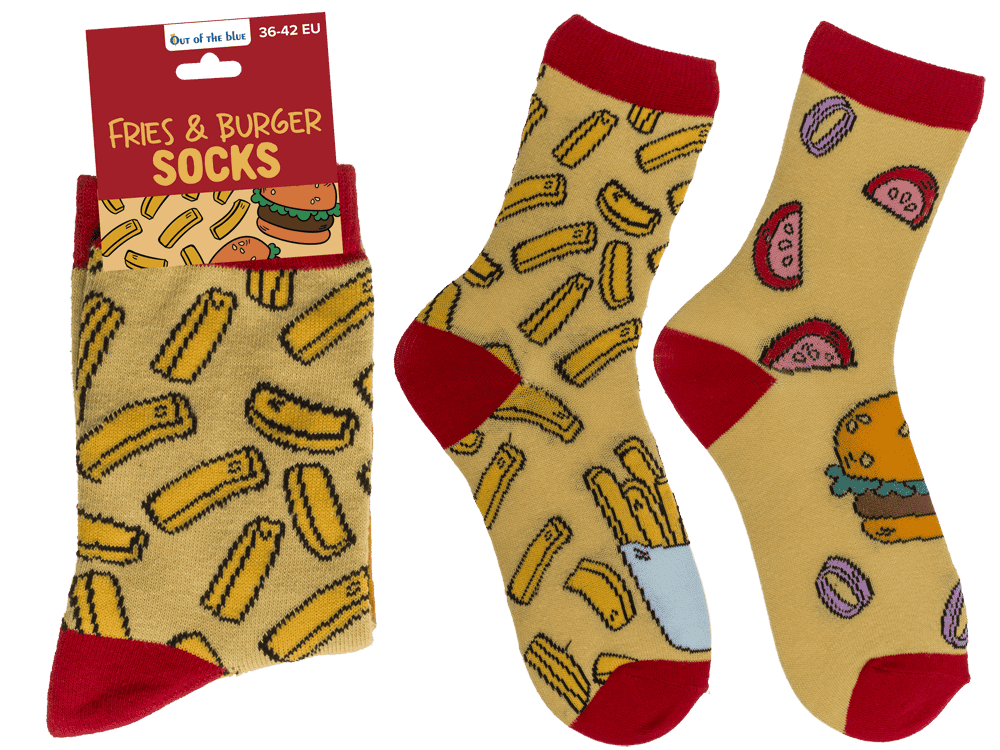 Socks, Fries & Burger, size 36-42,