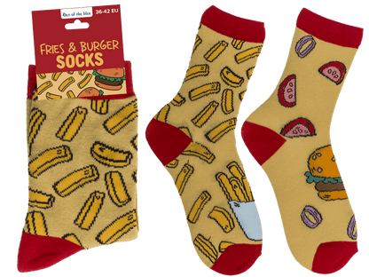 Socks, Fries & Burger, size 36-42,
