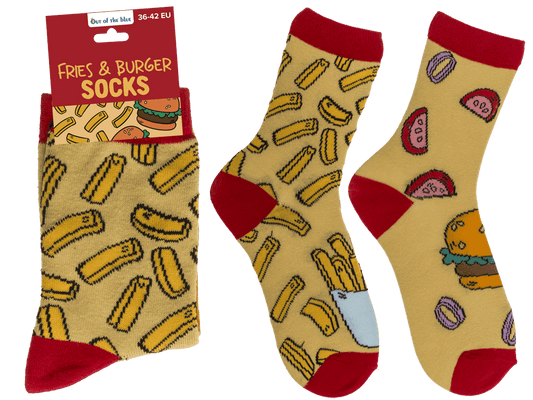 Socks, Fries & Burger, size 36-42,