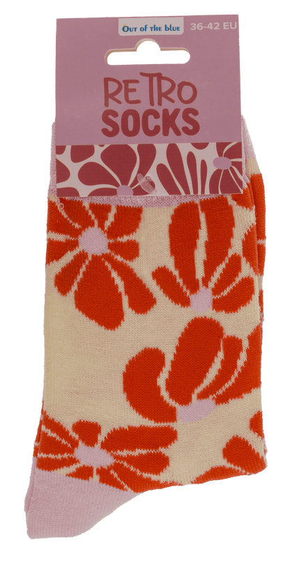 Socks, Retro Flowers, size 36-42,