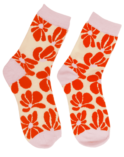 Socks, Retro Flowers, size 36-42,