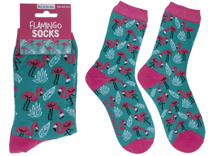 Socken, Flamingo, Größe 36-42,