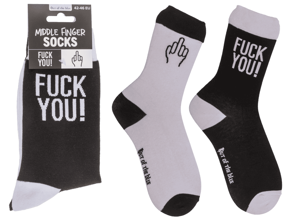 Socks, middle finger, size 42-46,