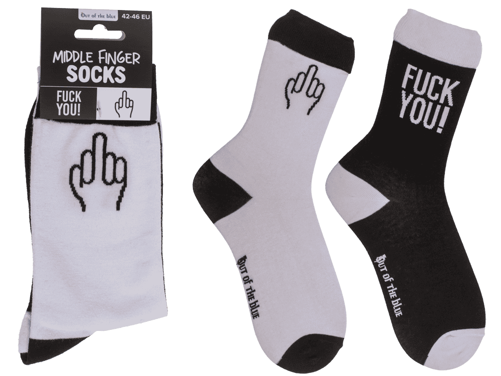 Socks, middle finger, size 42-46,