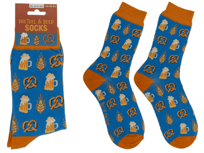 Socks, pretzel & beer, size 42-46,