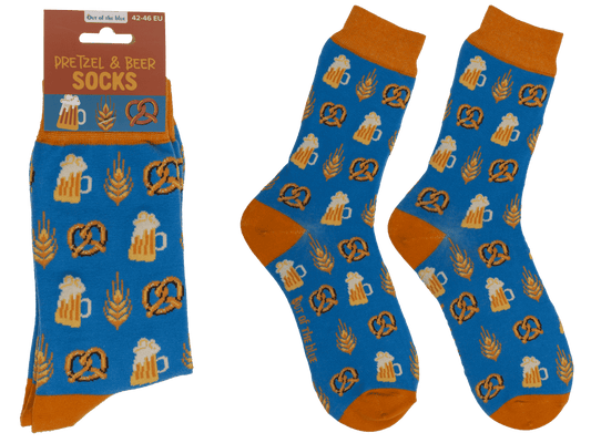 Socks, pretzel & beer, size 42-46,