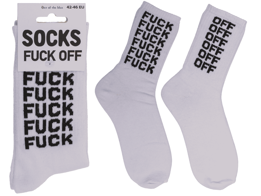 Tennis socks, Fuck Off, size 42-46,