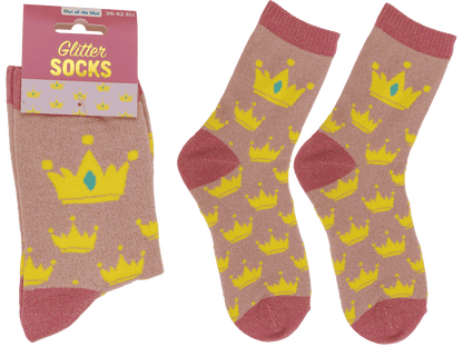 Glitter socks, princess, size 36-42,
