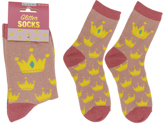 Glitter socks, princess, size 36-42,