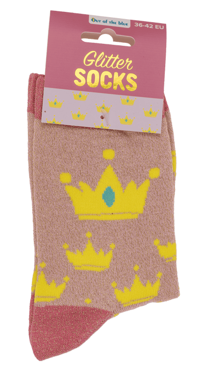Glitter socks, princess, size 36-42,