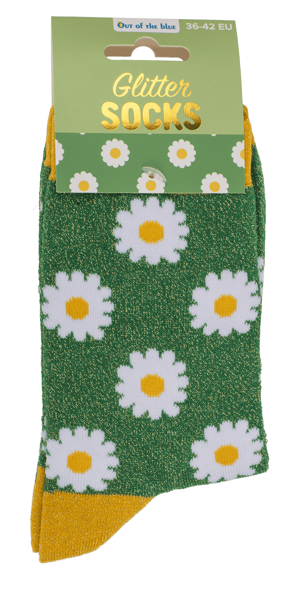 Glitter socks, flowers, size 36-42,