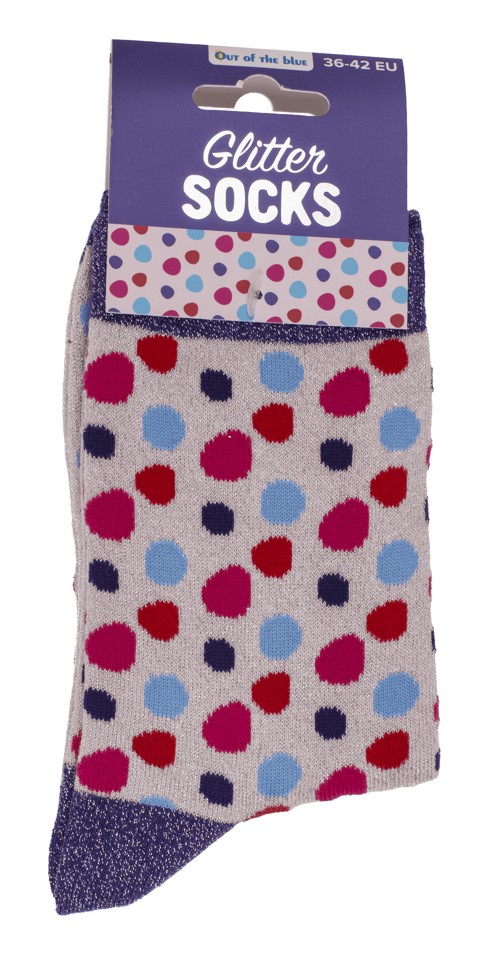Glitter socks, dots, size 36-42,