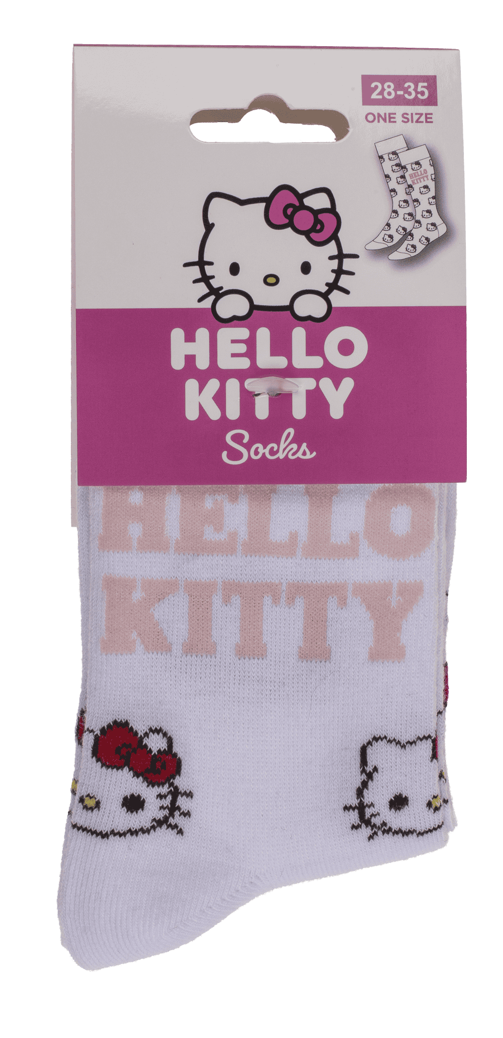 Socks, Hello Kitty, white, size 28-35,
