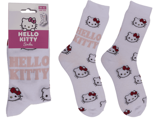 Socks, Hello Kitty, white, size 36-43,