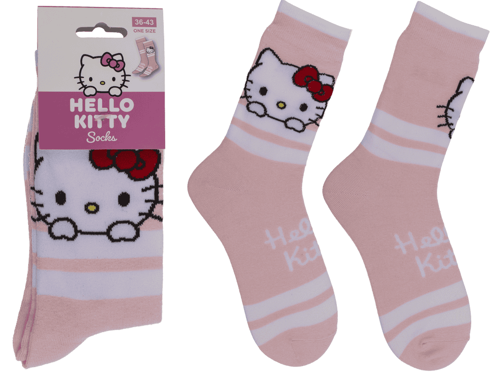 Socks, Hello Kitty, with stripes, size 36-43,