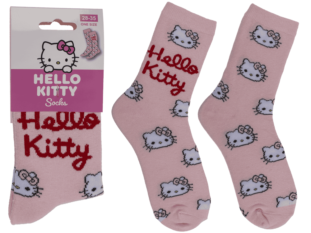 Socks, Hello Kitty, pink, size 28-35,