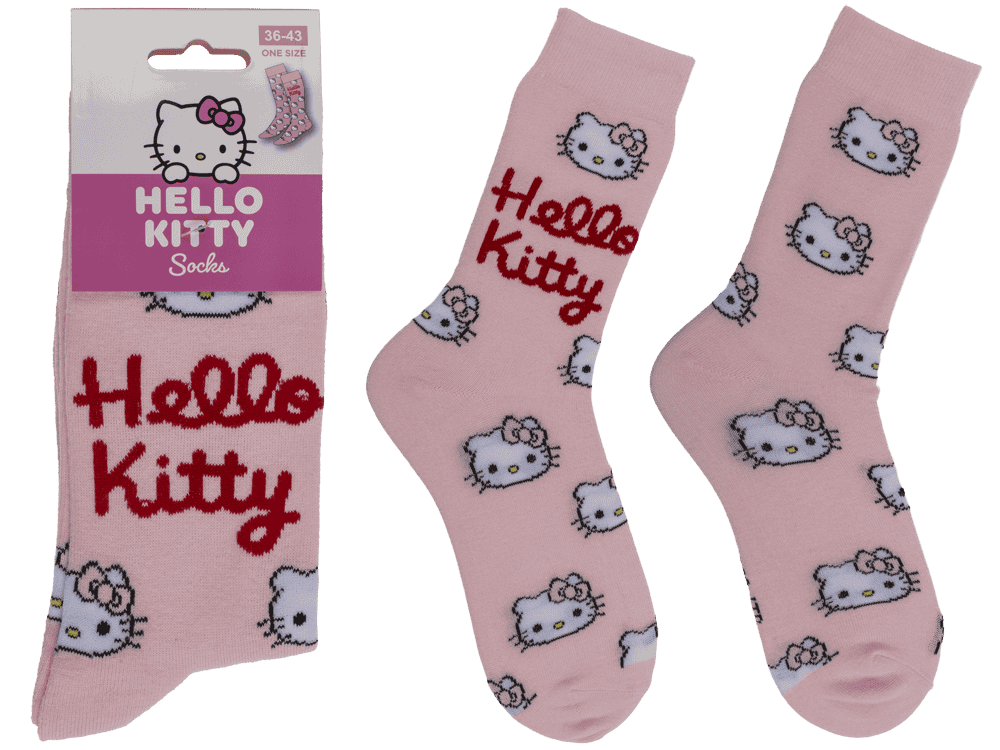 Socks, Hello Kitty, pink, size 36-43,