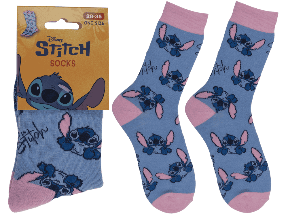 Socks, Stitch, blue, size 28-35,