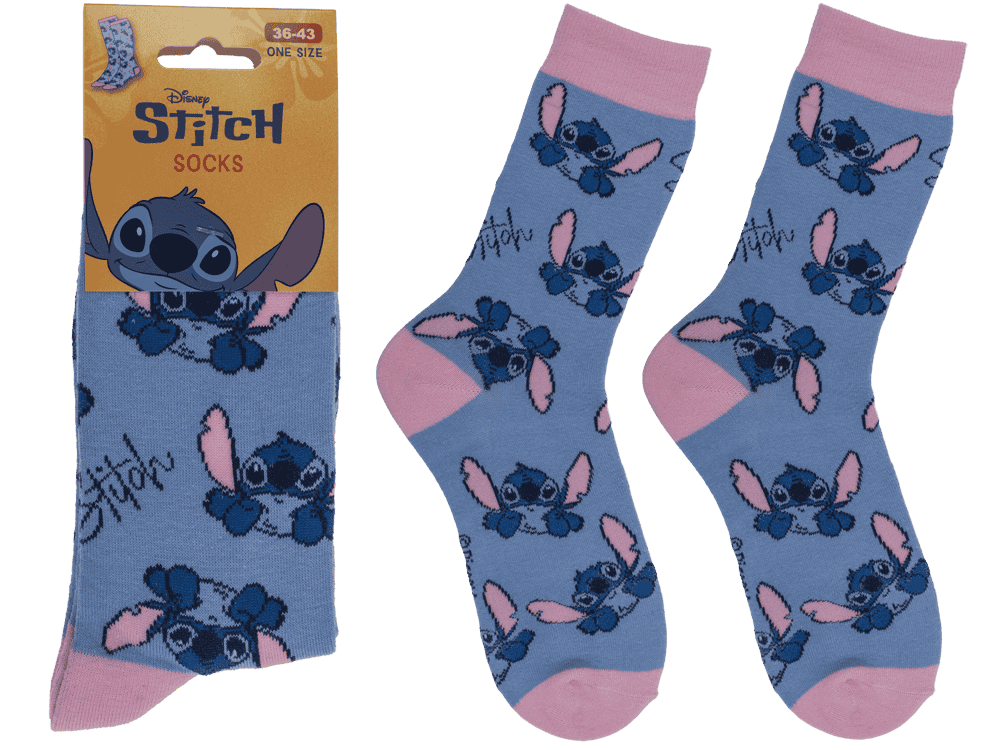 Socks, Stitch, blue, size 36-43,