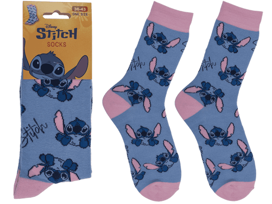 Socks, Stitch, blue, size 36-43,