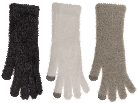 Winter gloves with artificial fur,