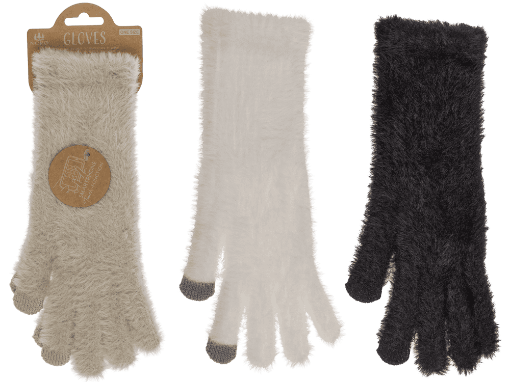 Winter gloves with artificial fur,