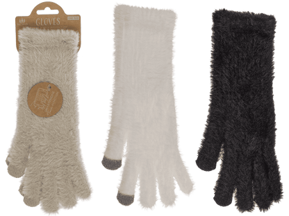Winter gloves with artificial fur,