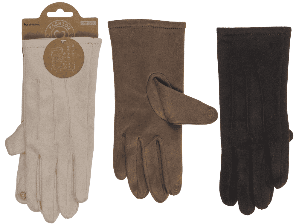 Faux suede winter gloves,