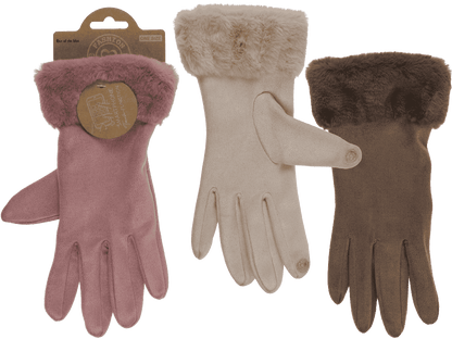 Faux suede winter gloves,