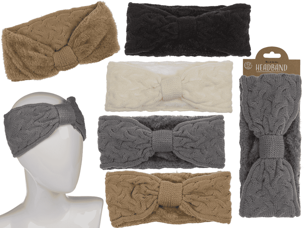 Winter ladies headband, with inner lining,