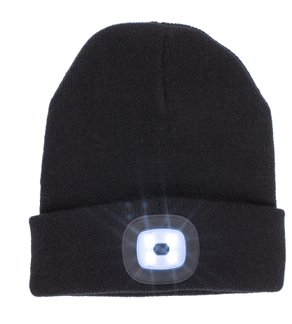 Black cap with 4 LED (incl. batteries),