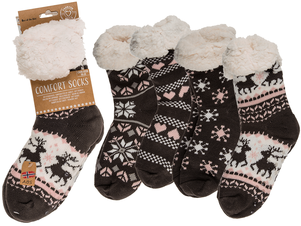 Women comfort socks, Dark Ice Flower & Ornaments,