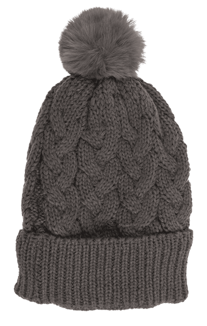 Comfort cap with artificial fur, Cable Stitch,