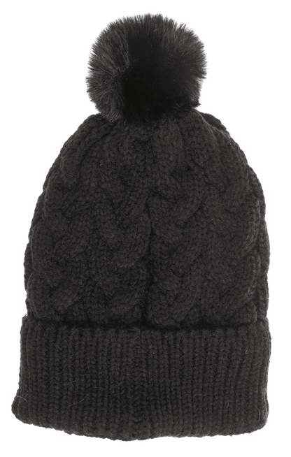 Comfort cap with artificial fur, Cable Stitch,