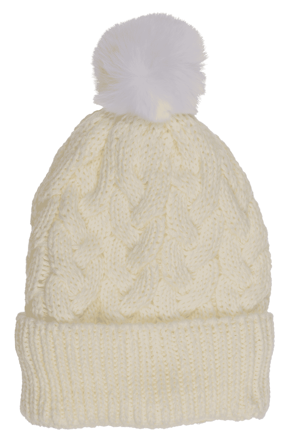 Comfort cap with artificial fur, Cable Stitch,